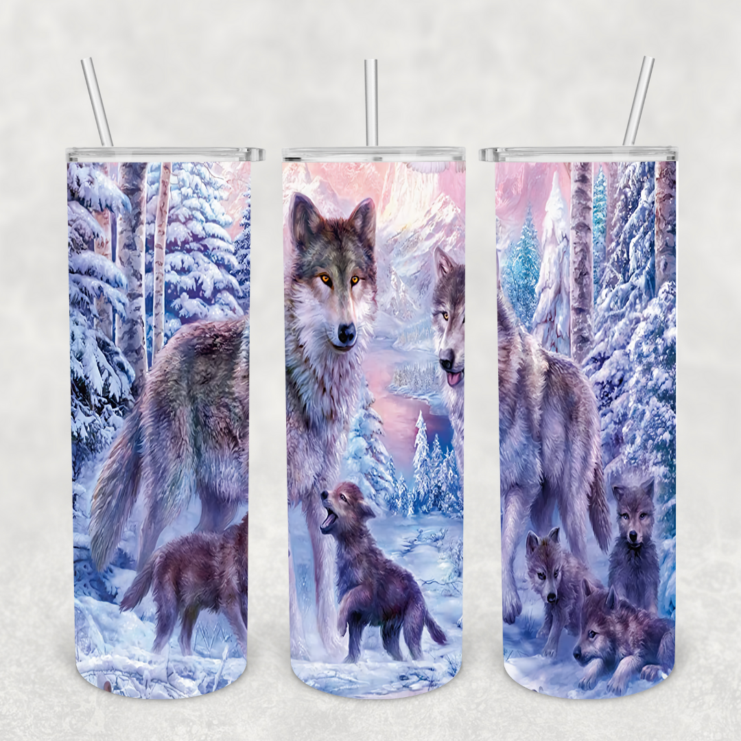 Wolf Family 20oz Metal Tumbler