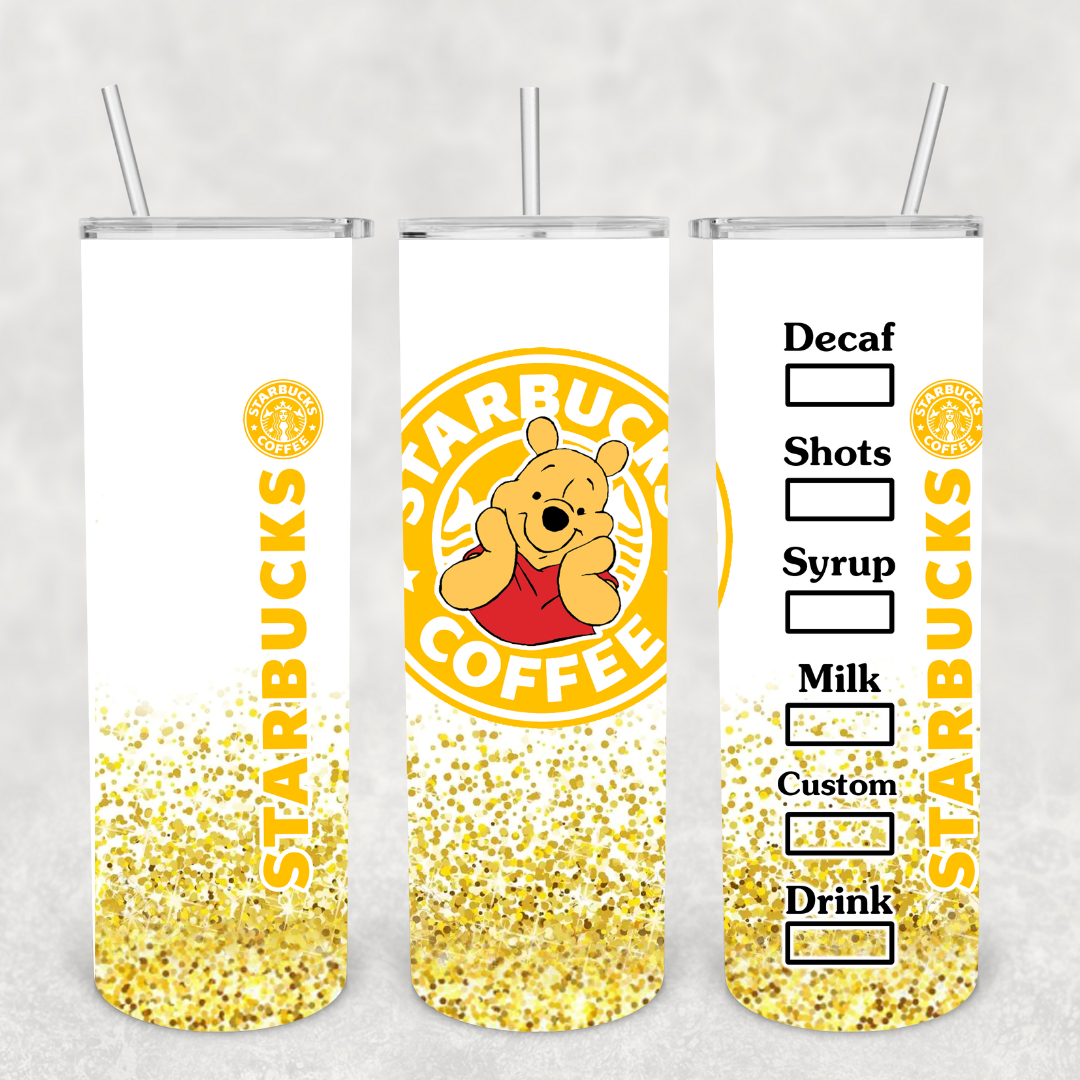 Pooh Starbies 20oz Metal Tumbler