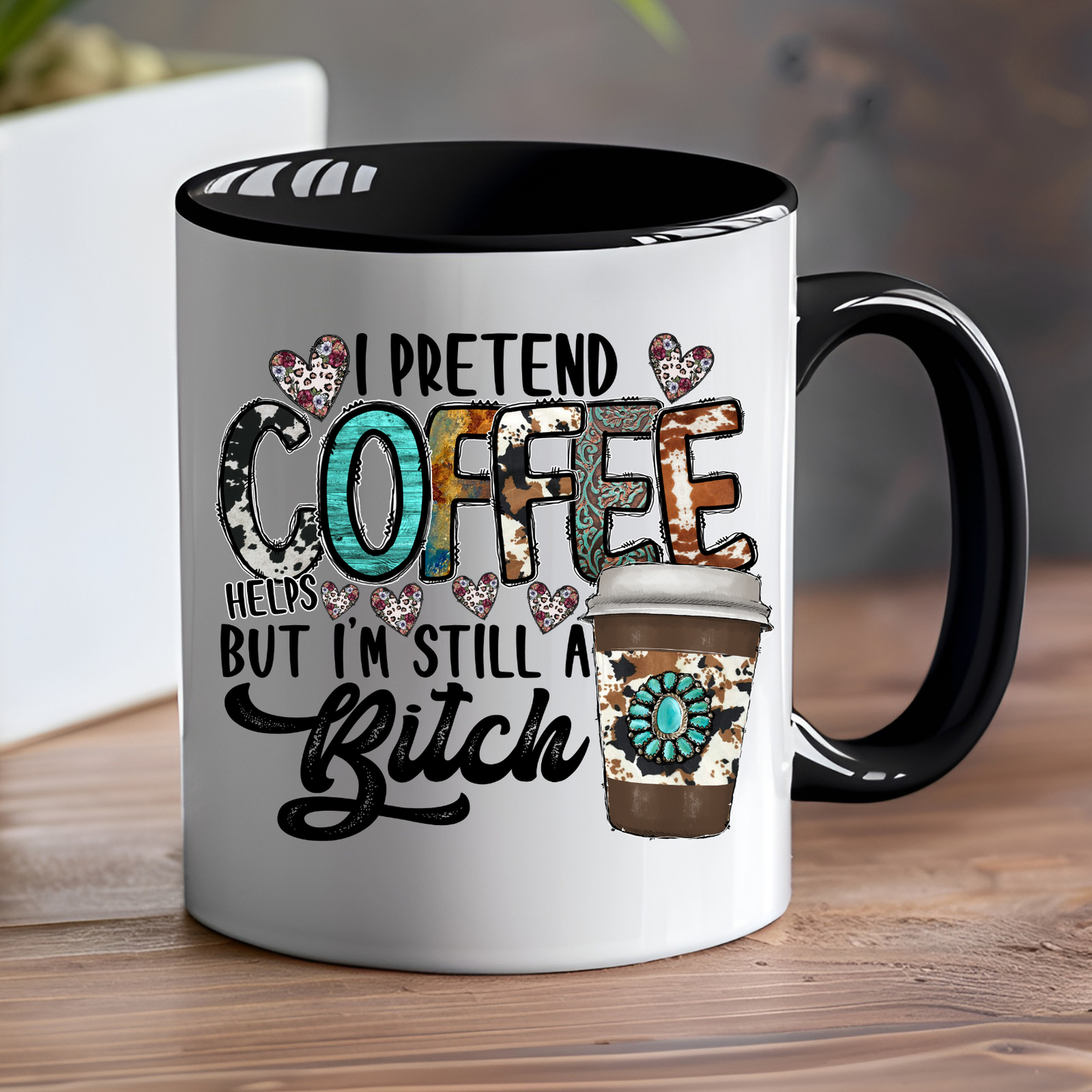 I Pretend Coffee Helps Ceramic Mug