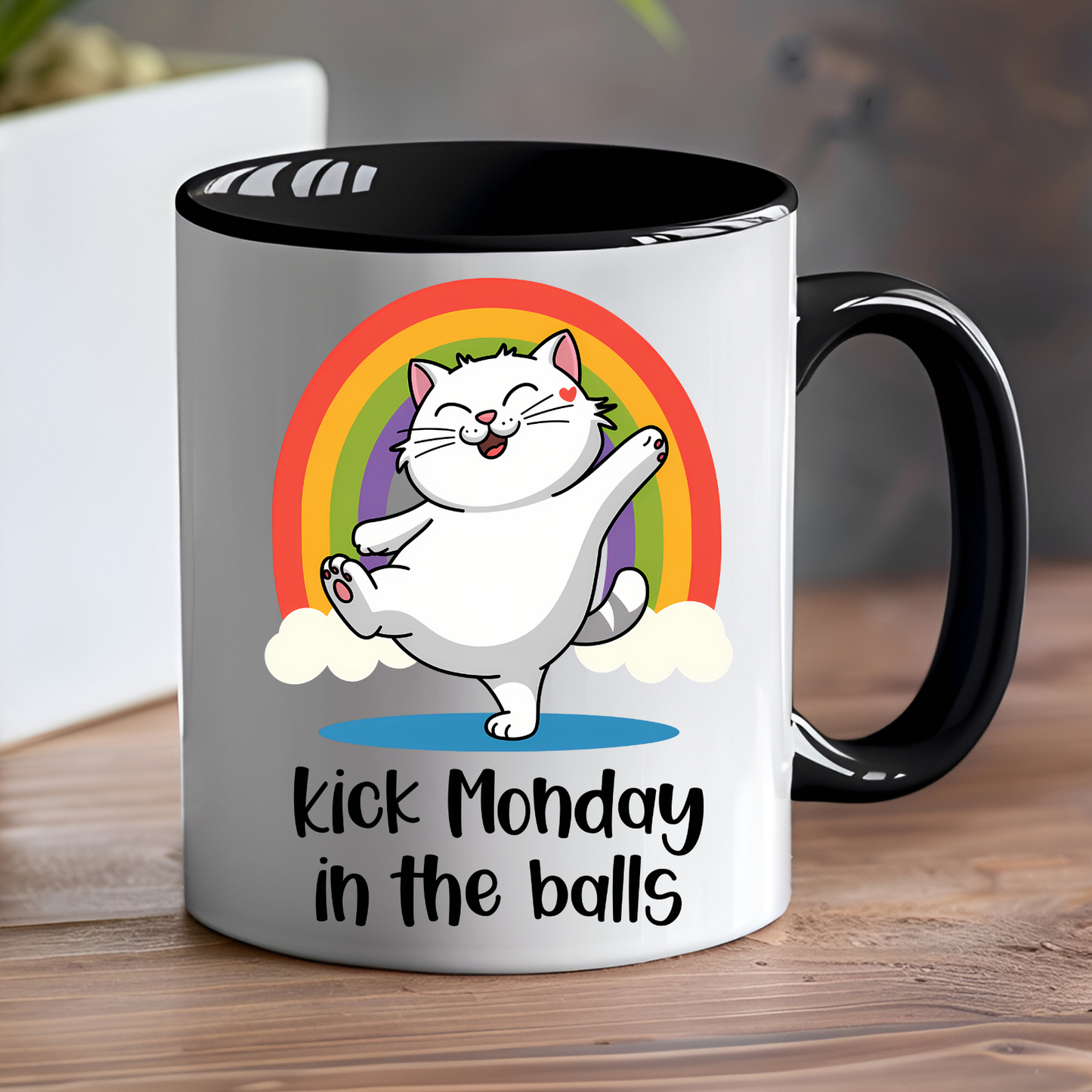 Kick Monday in the Balls Ceramic Mug
