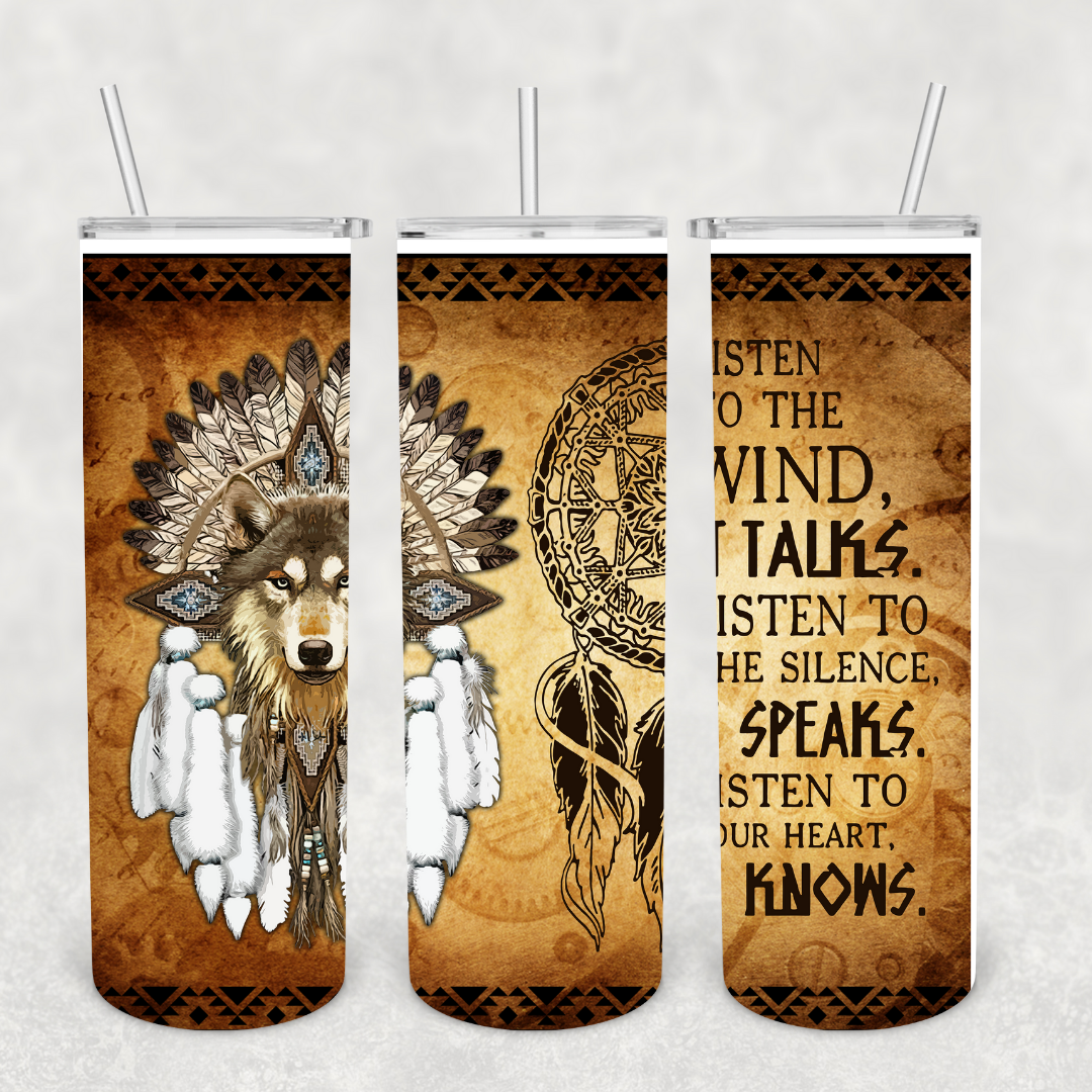 Listen to the Wind 20oz Metal Tumbler