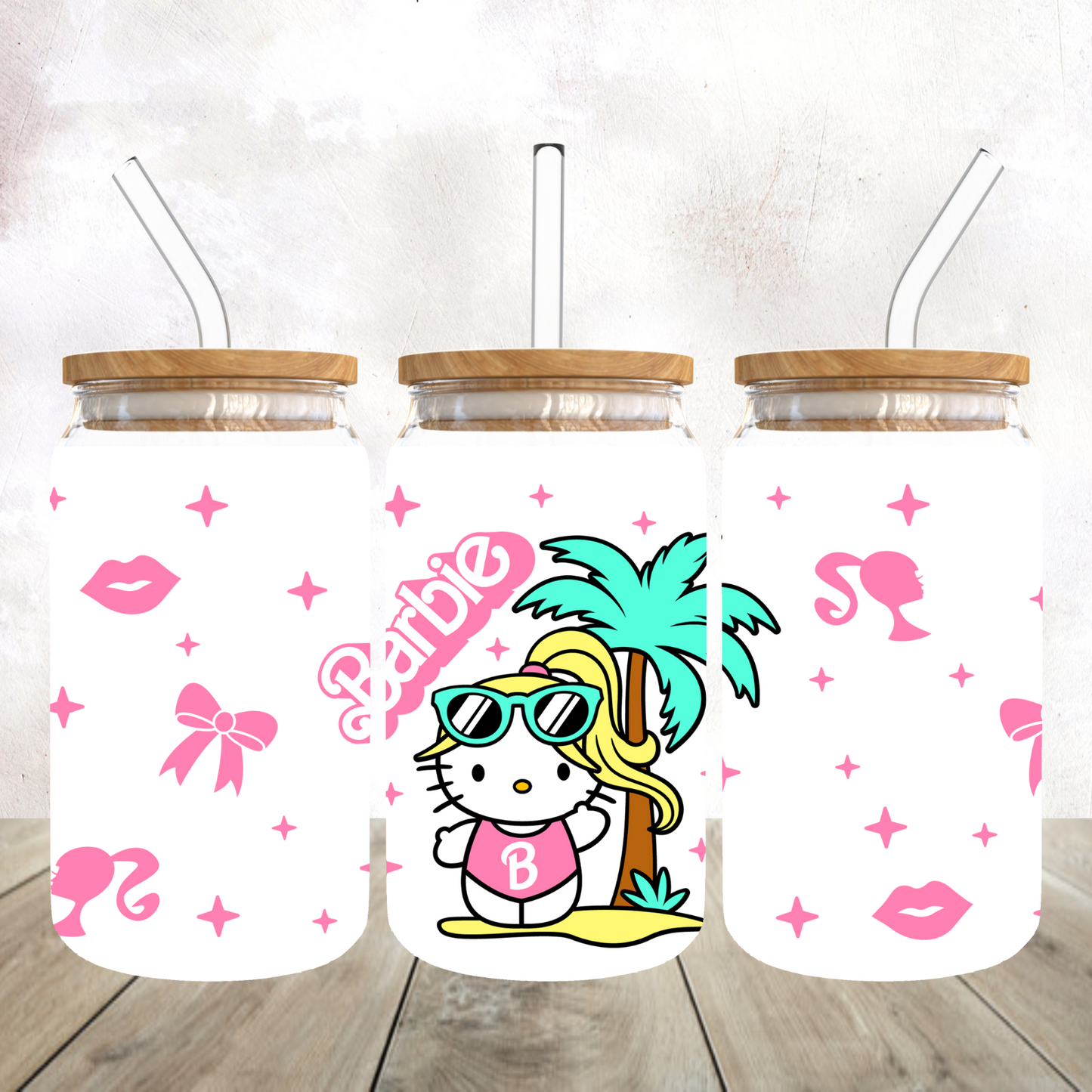 Cute Swimming Kitty Frosted Glass Tumbler