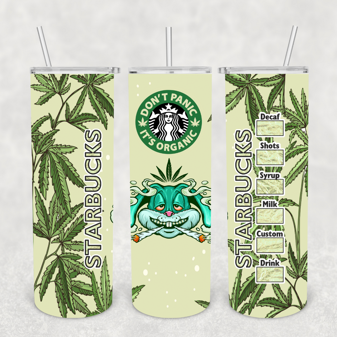 Starbies Don't Panic it's Organic 20oz Metal Tumbler