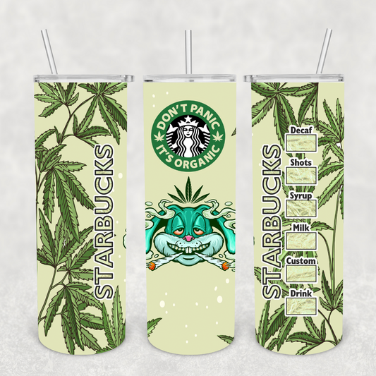 Starbies Don't Panic it's Organic 20oz Metal Tumbler