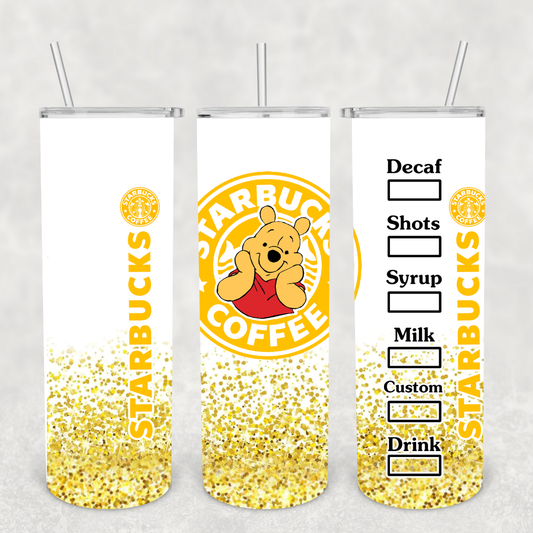 Pooh Starbies 20oz Metal Tumbler