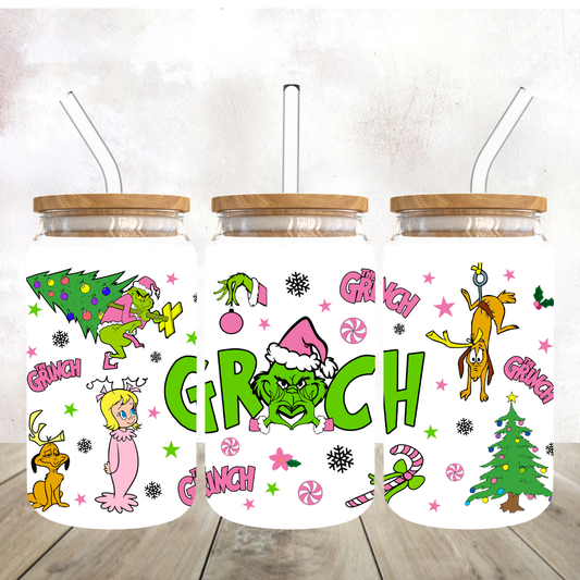 Mean Green Guy Frosted Glass Tumbler