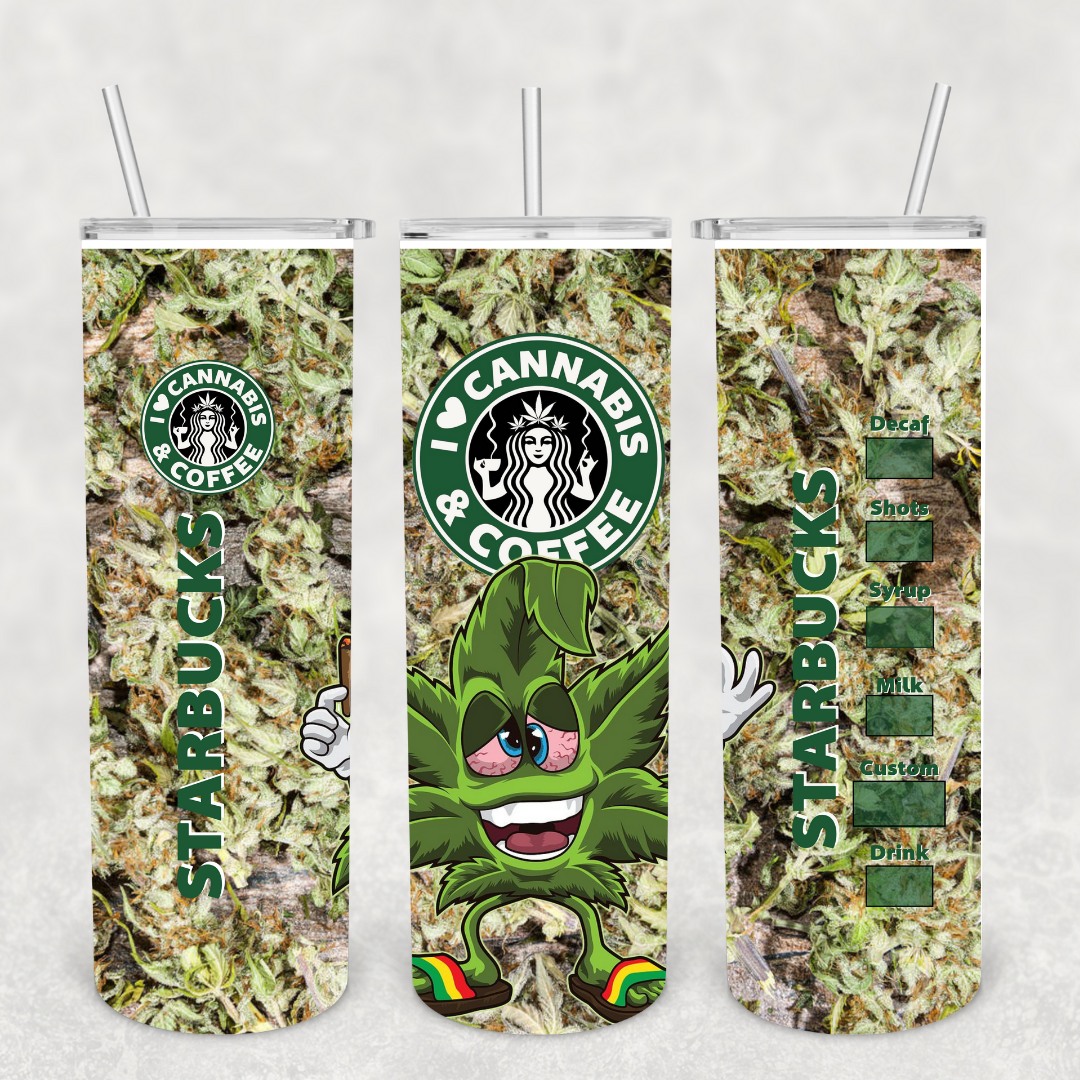 Coffee and Cannabis Starbies 20ox Metal Tumbler