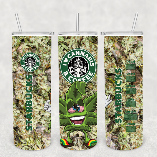 Coffee and Cannabis Starbies 20ox Metal Tumbler