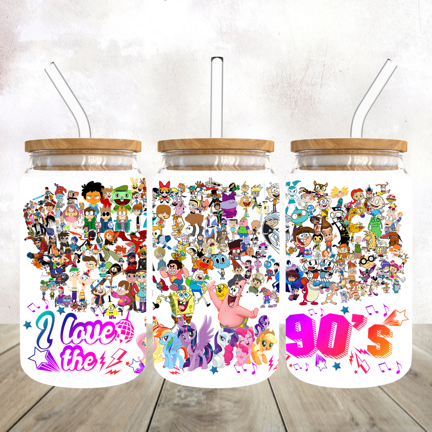 I Love the 90s Retro Frosted Glass Tumbler