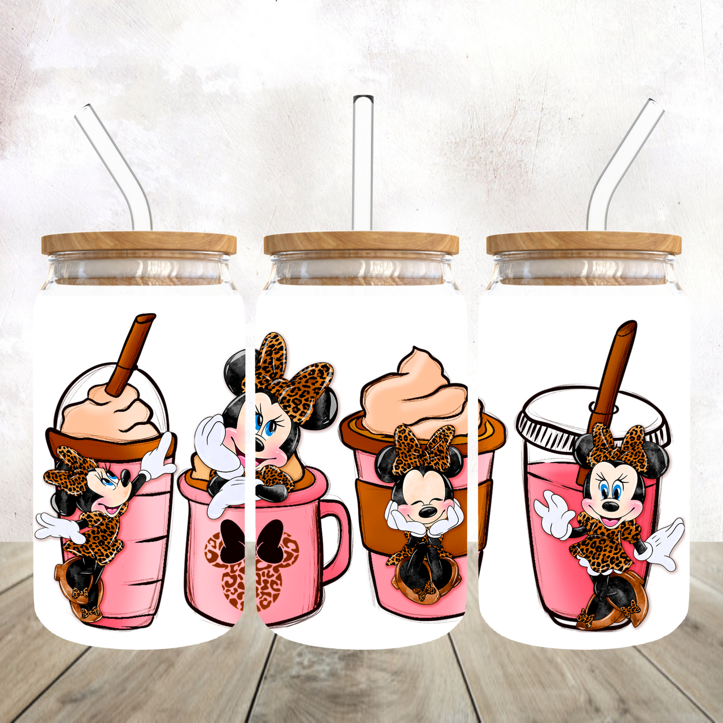 Cute Coffee Mouse Frosted Glass Tumbler