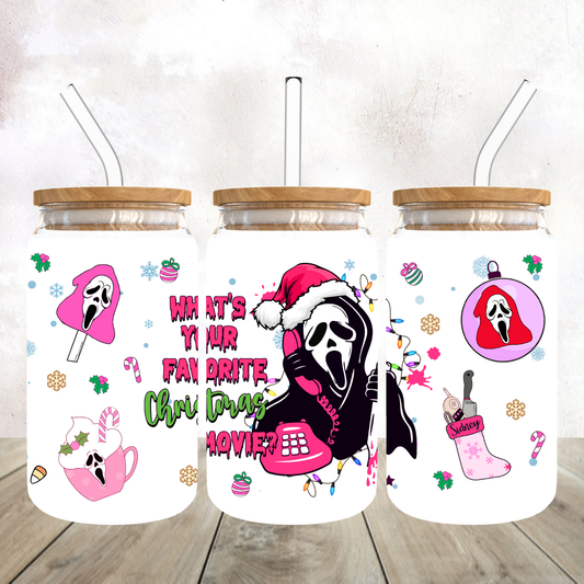 Christmas Horror Frosted Glass Tumbler