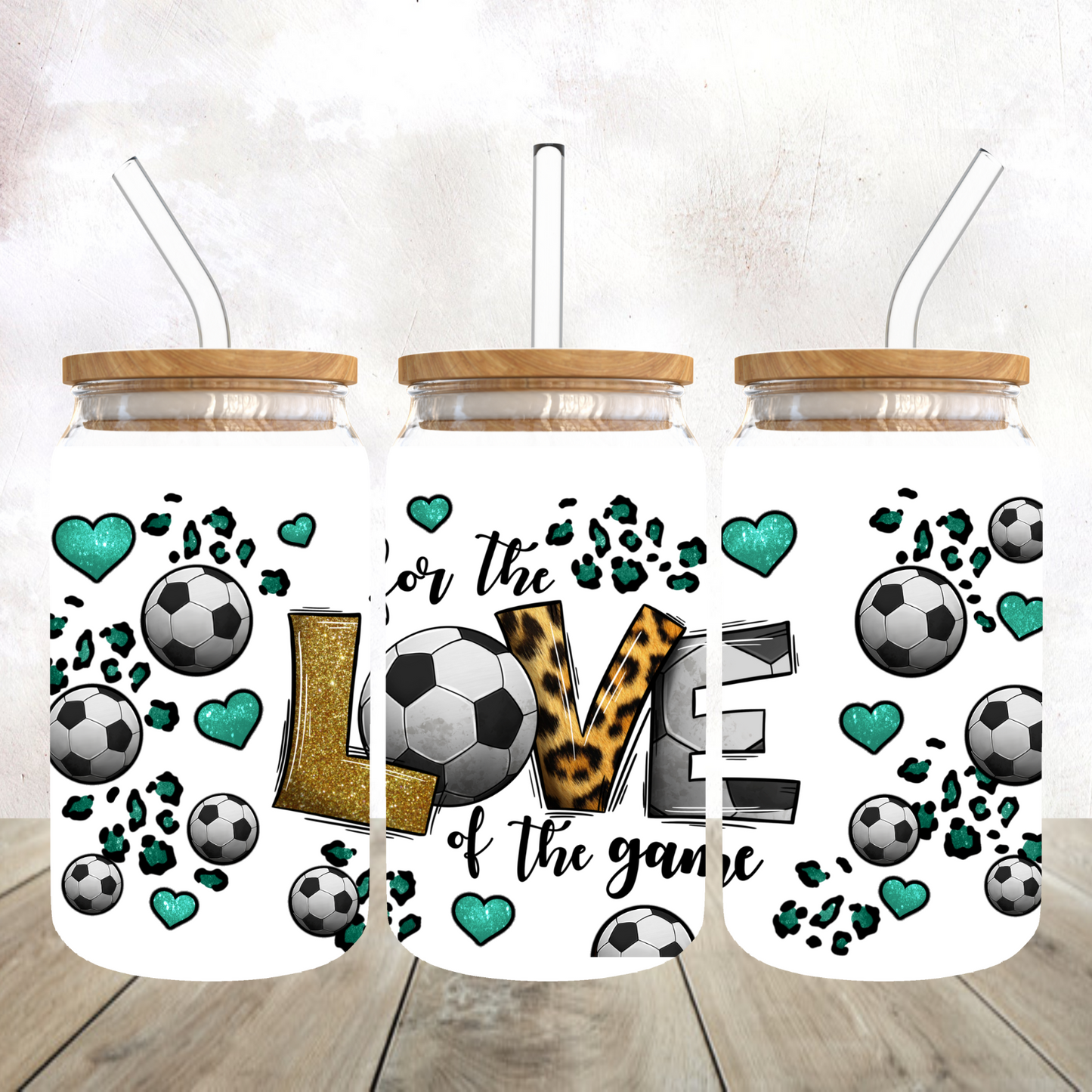 Soccer For the Love of the Game Frosted Glass Tumbler