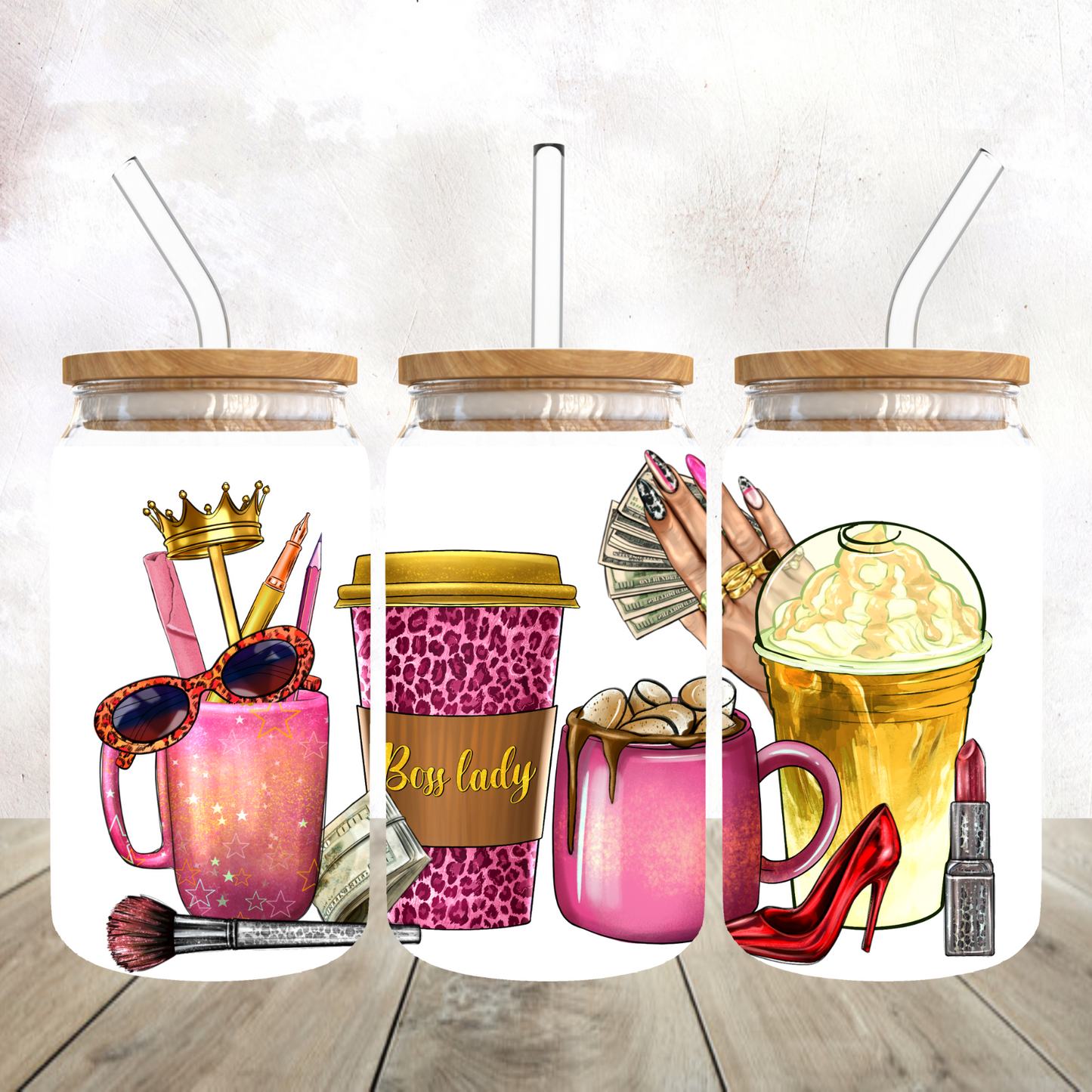 Boss Lady Frosted Glass Tumbler