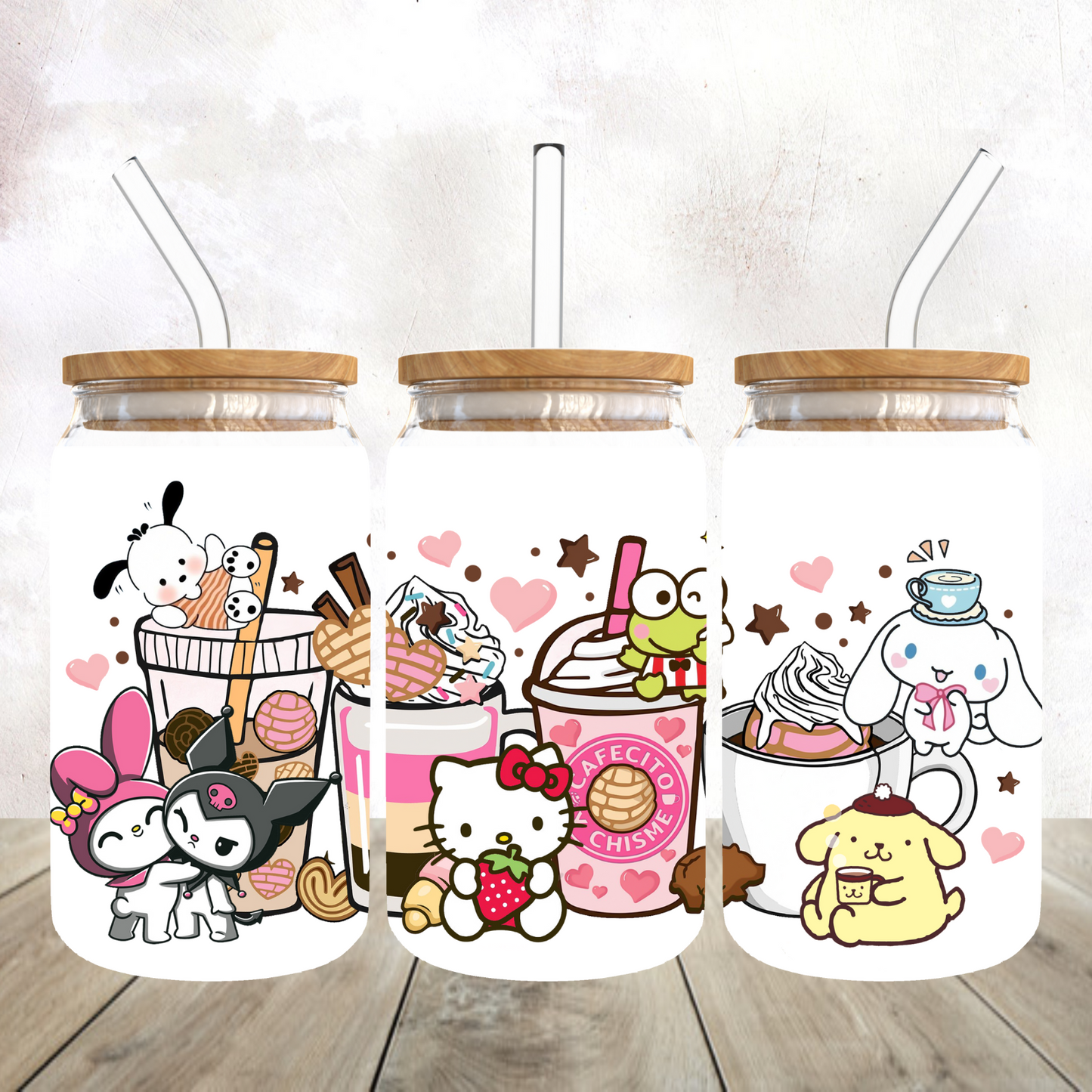 Kitty and Friends Frosted Glass Tumbler