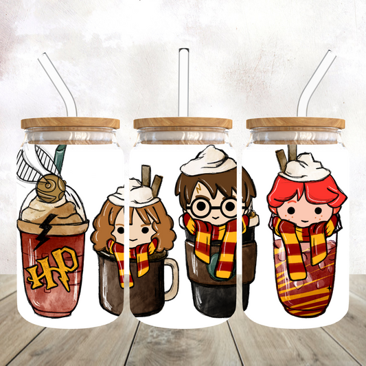 Harry and Friends Frosted Glass Tumbler
