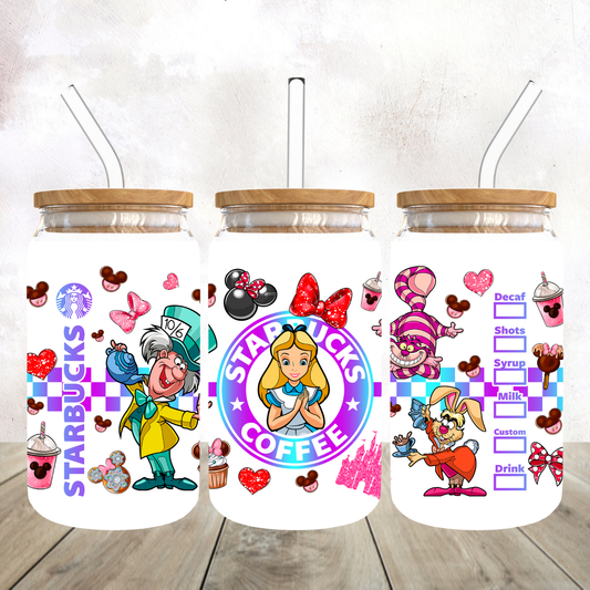 Starbies Alice Frosted Glass Tumbler