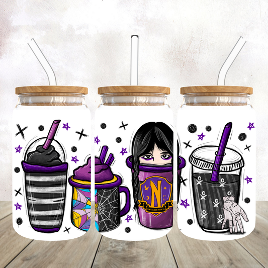 Wednesday Coffee Frosted Glass Tumbler