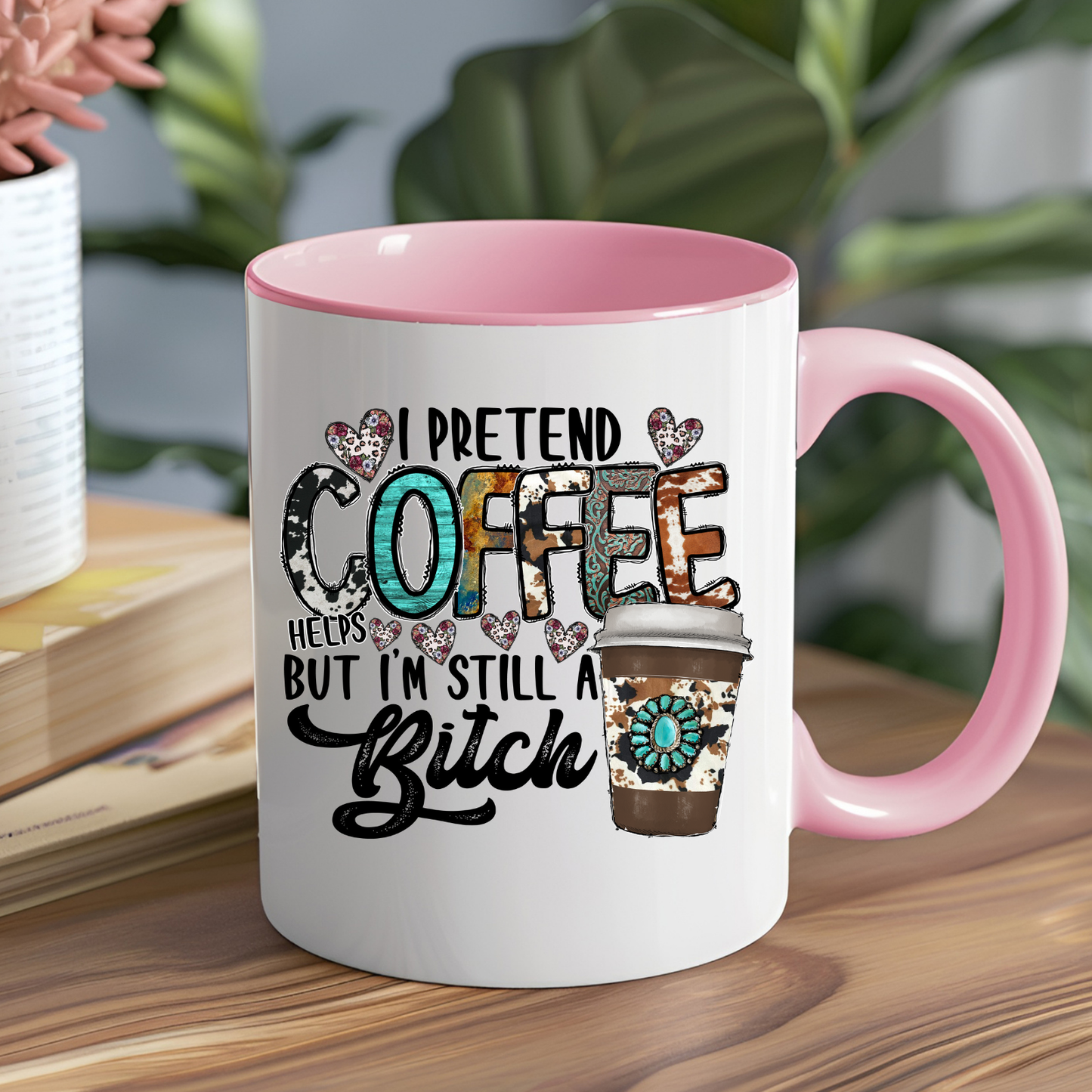 I Pretend Coffee Helps Ceramic Mug