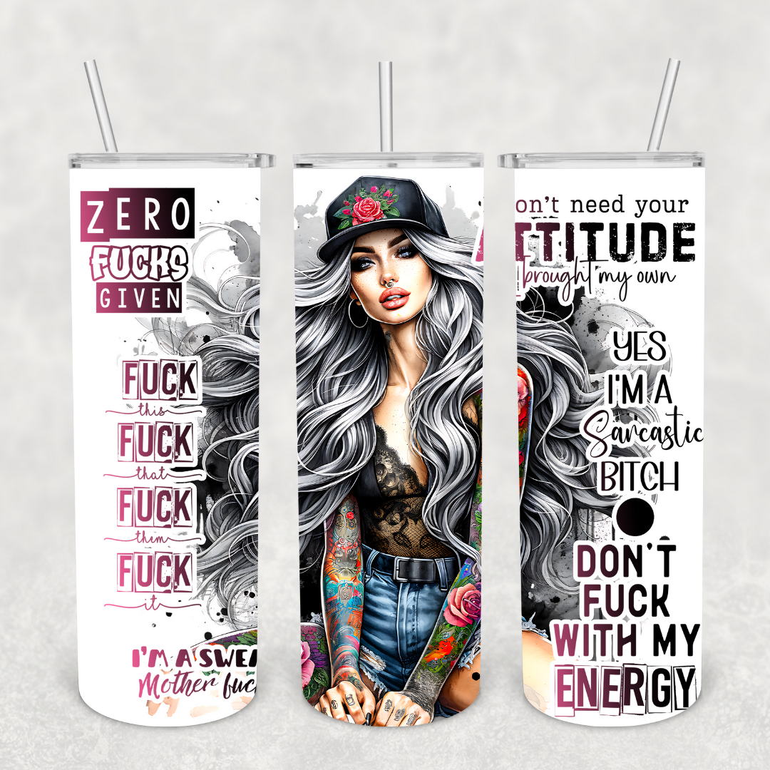 Zero Fucks Given 20oz Metal Tumbler