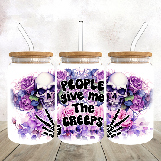 People Give Me the Creeps Frosted Glass Tumbler