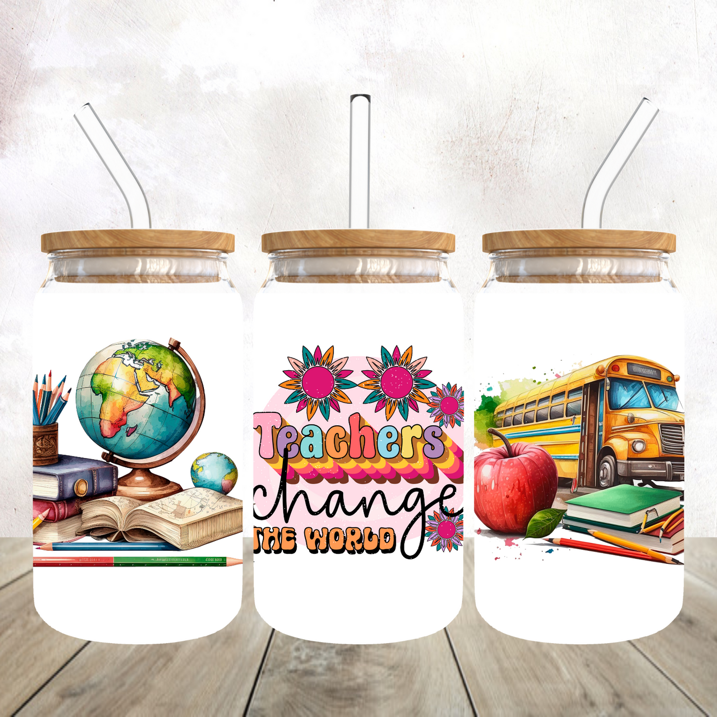 Teachers Change the World Frosted Glass Tumbler