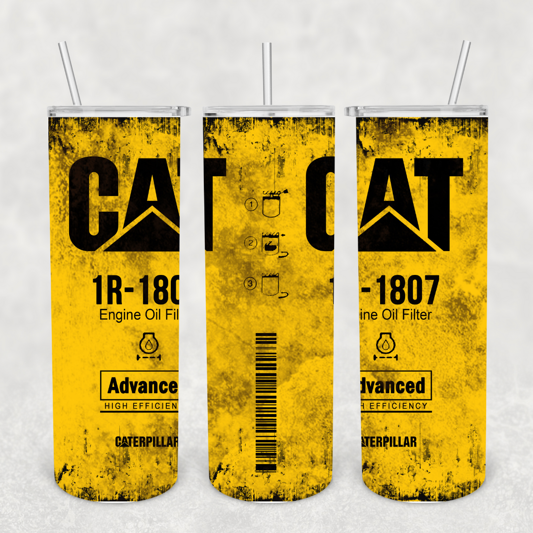 Cat Oil Filter 20oz Metal Tumbler
