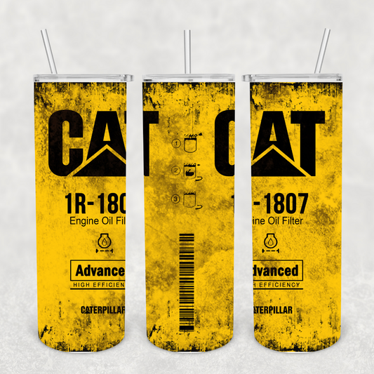 Cat Oil Filter 20oz Metal Tumbler