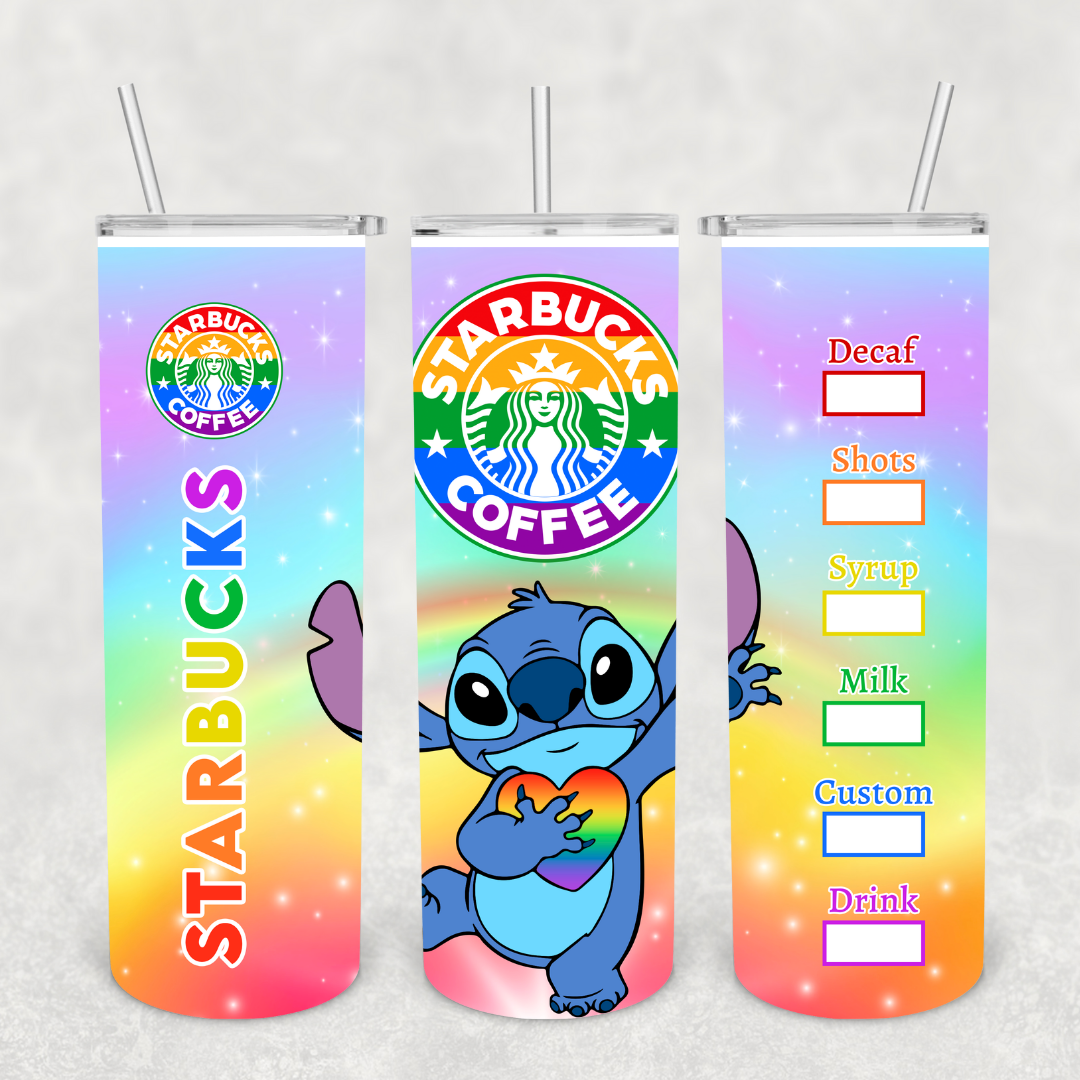 Stitch Pride Starbies 20oz Metal Tumbler