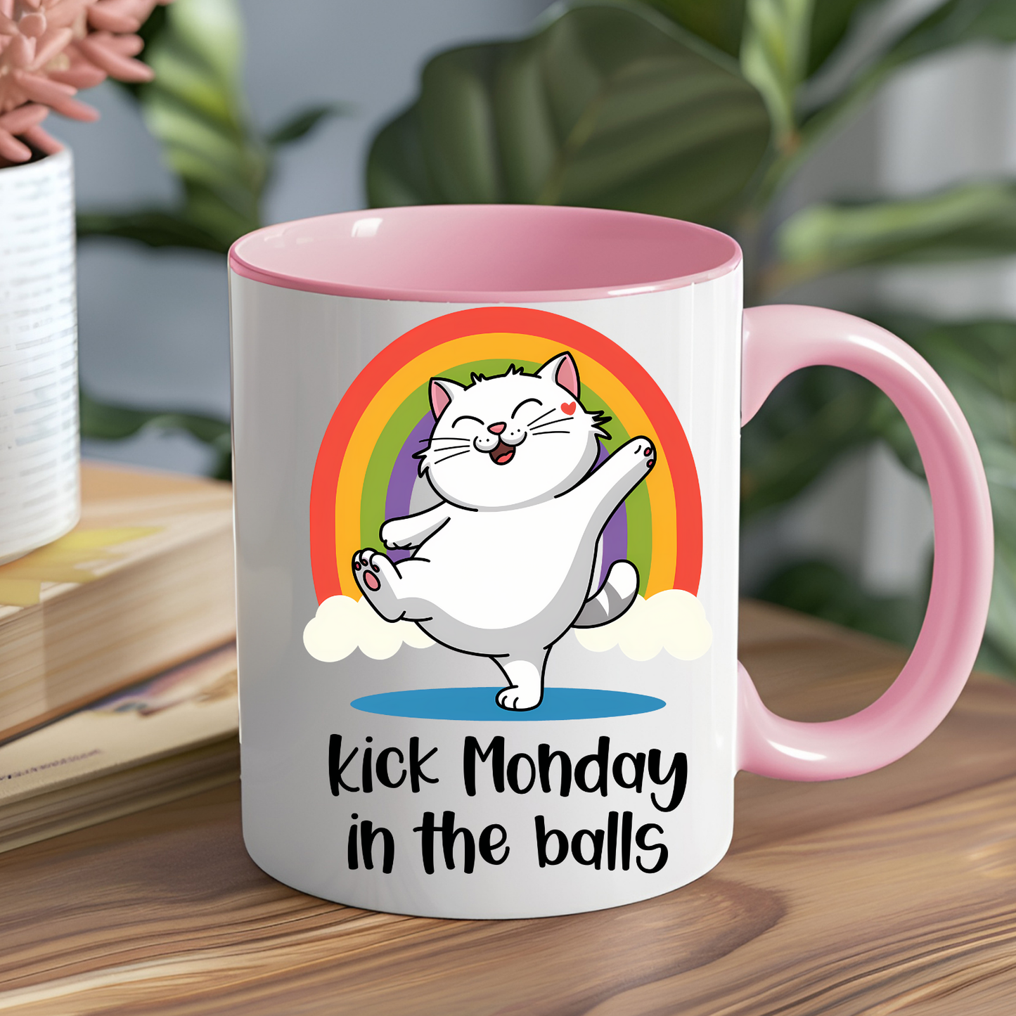 Kick Monday in the Balls Ceramic Mug