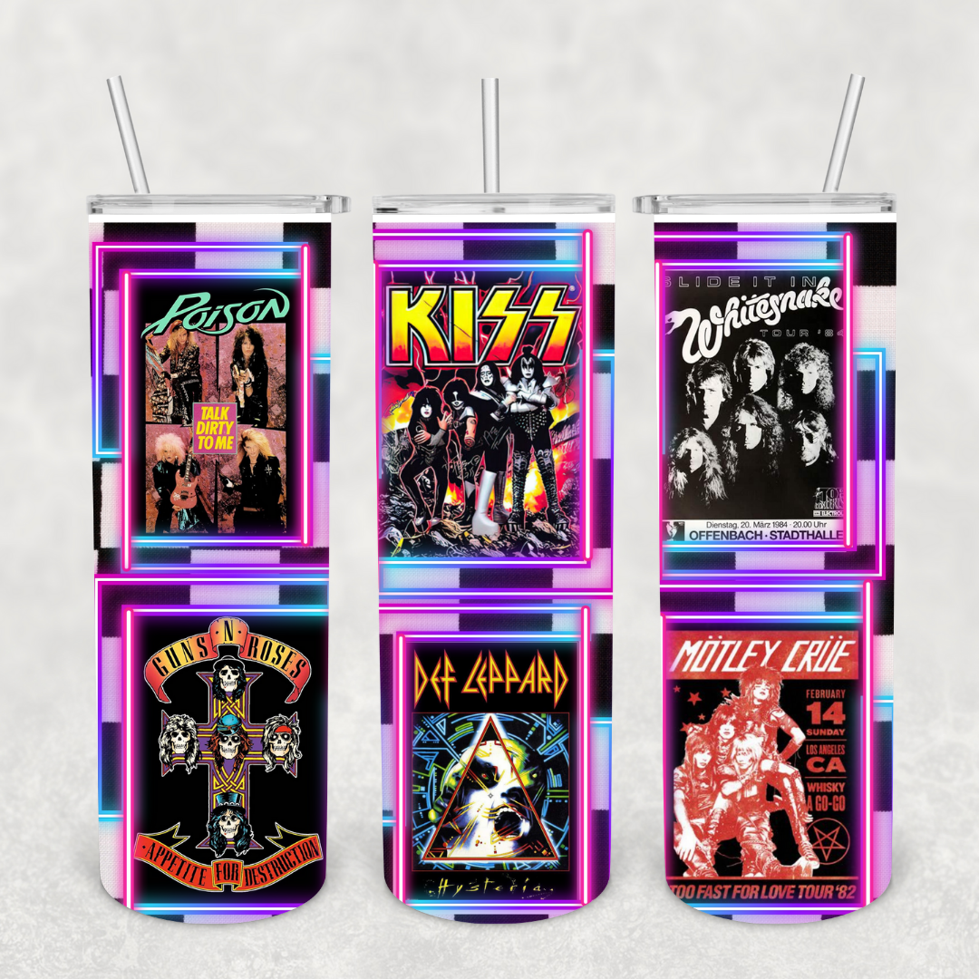 80s Hairband 20oz Metal Tumbler