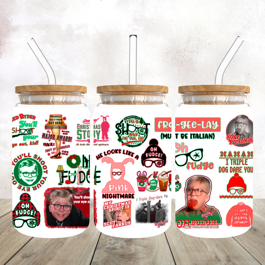 Classic Christmas Story Frosted Glass Tumbler