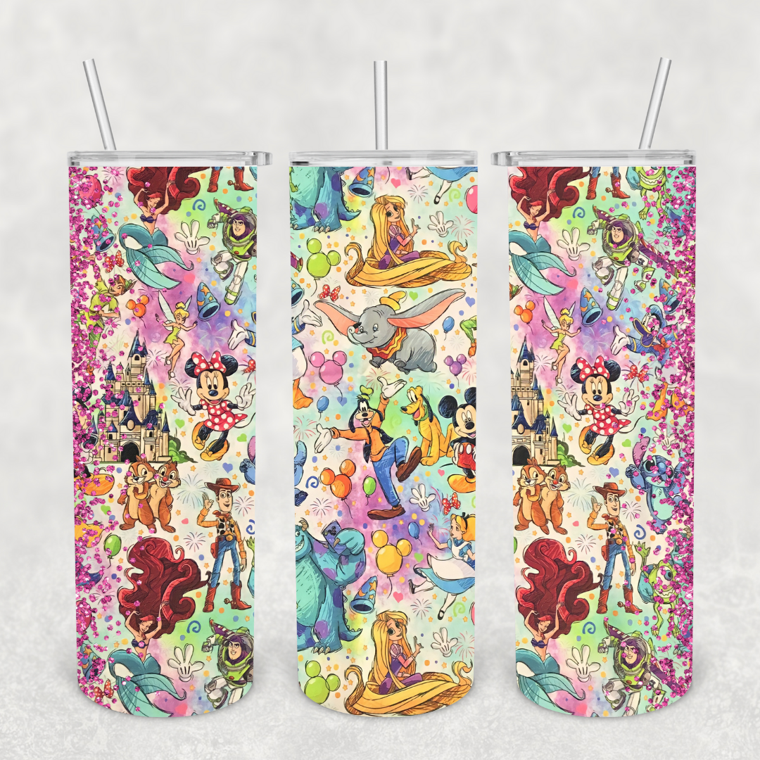 Cartoon Character Dis Ney Theme 20oz Metal Tumbler