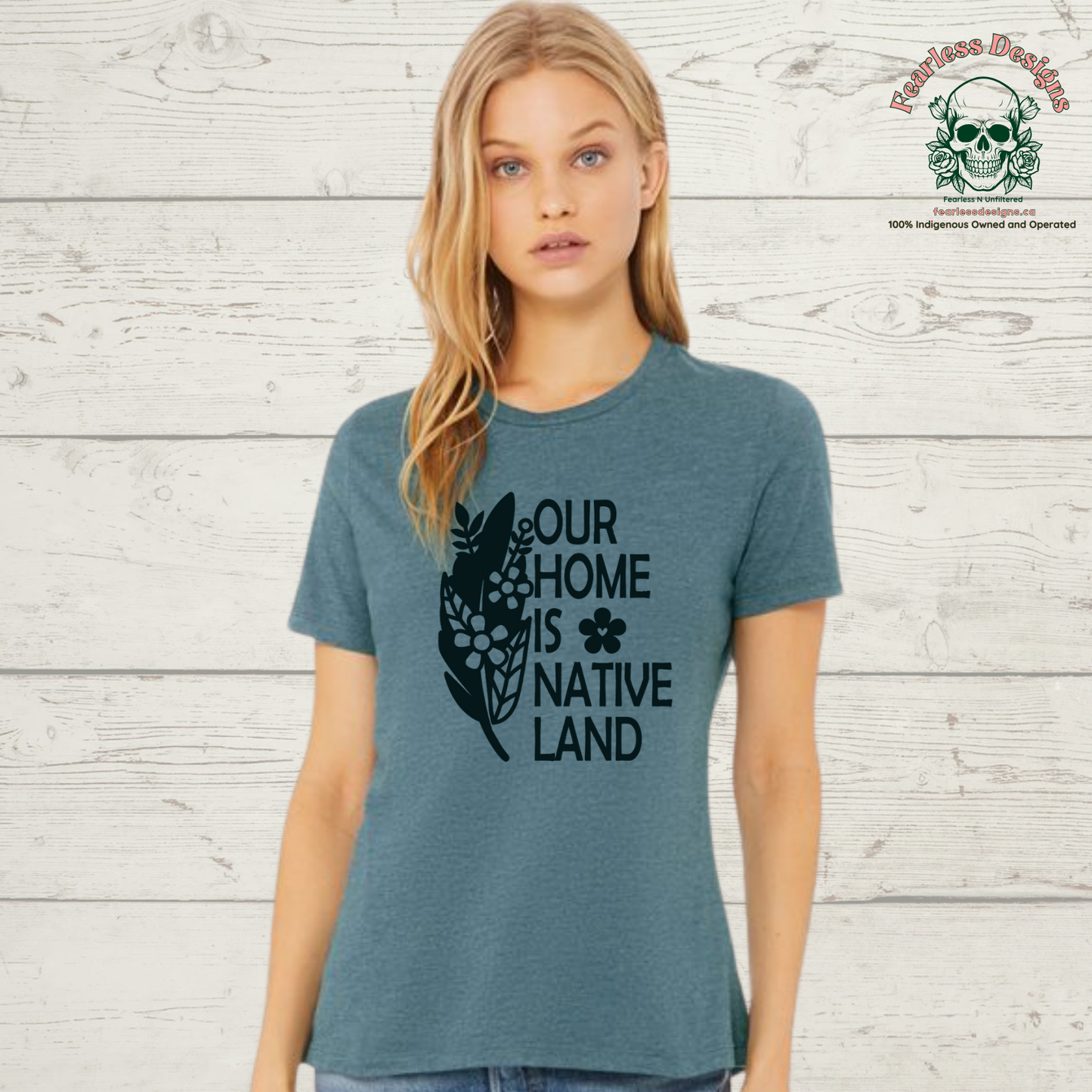 Our Home is Native Land ladies relaxed fit T-Shirt