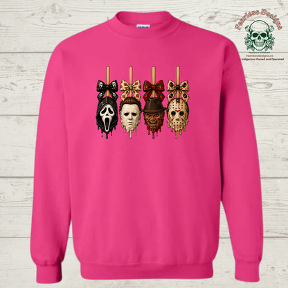 Horror face with bow unisex crewneck sweater