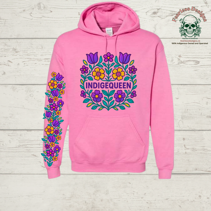 Flowered Indigequeen hoodie