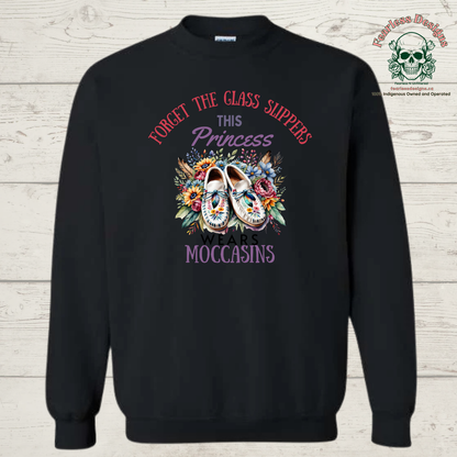 Forget the glass slippers this princess wears moccasins crewneck sweater