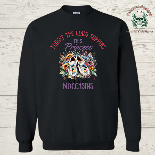 Forget the glass slippers this princess wears moccasins crewneck sweater