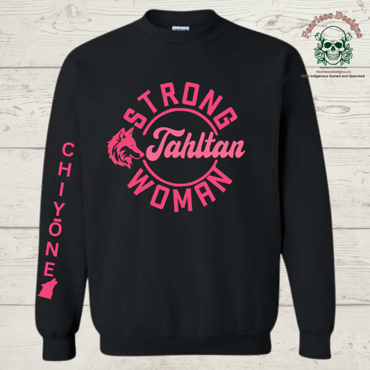 Strong Tahltan Woman wolf clan Crewneck Sweater