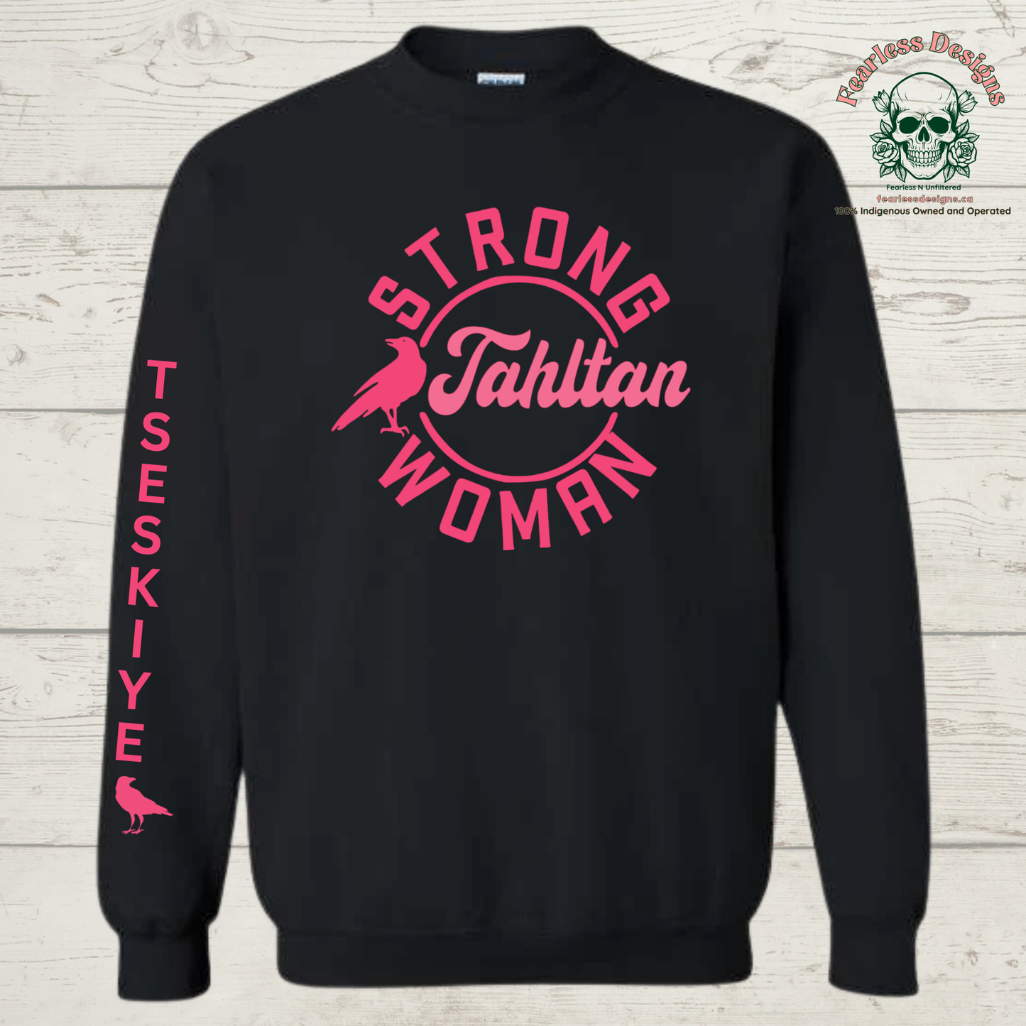 Strong Tahltan Woman Crow Clan Crewneck Sweater
