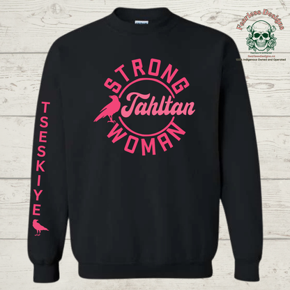 Strong Tahltan Woman Crow Clan Crewneck Sweater