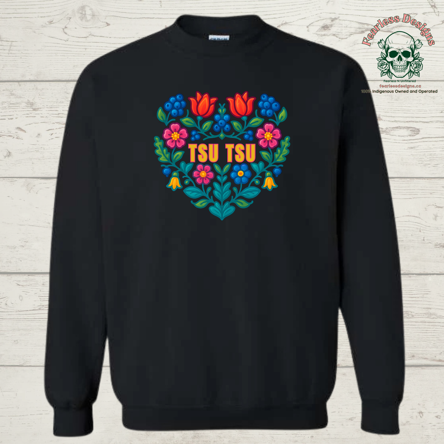 Flowered Tsu Tsu crewneck sweater