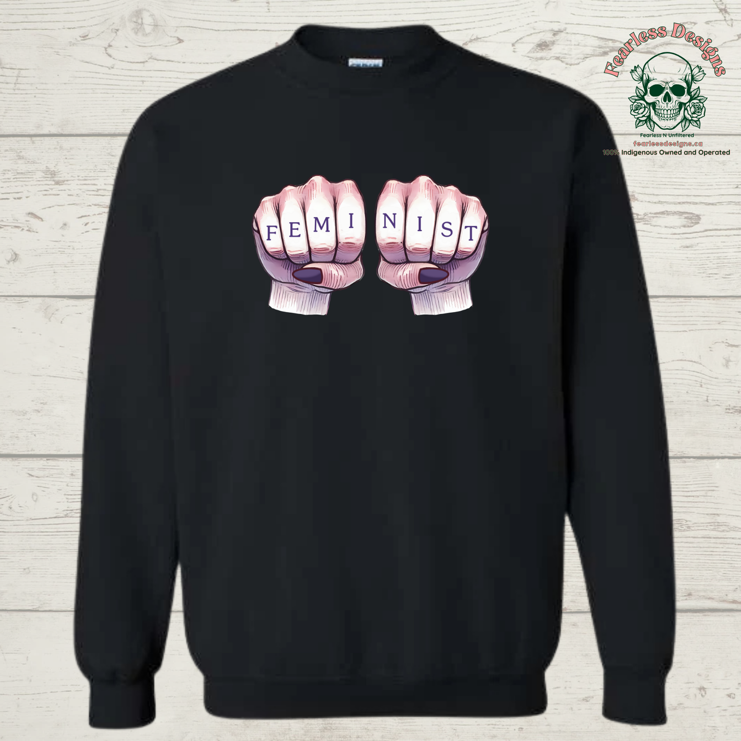 FEMINIST with Fist Crewneck Sweater