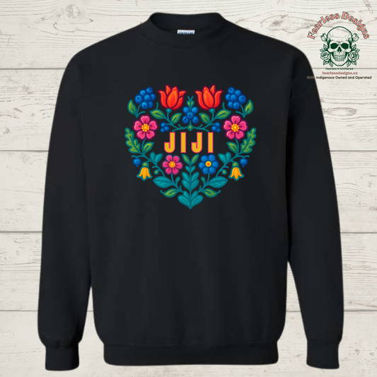 Flowered Jiji crewneck sweater