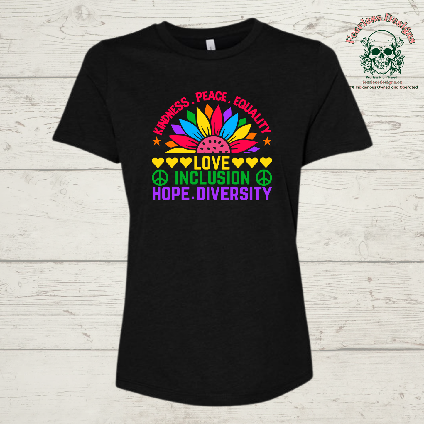 Kindness, Peace, Equality, Love, Inclusion, Hope, Diversity T-Shirt