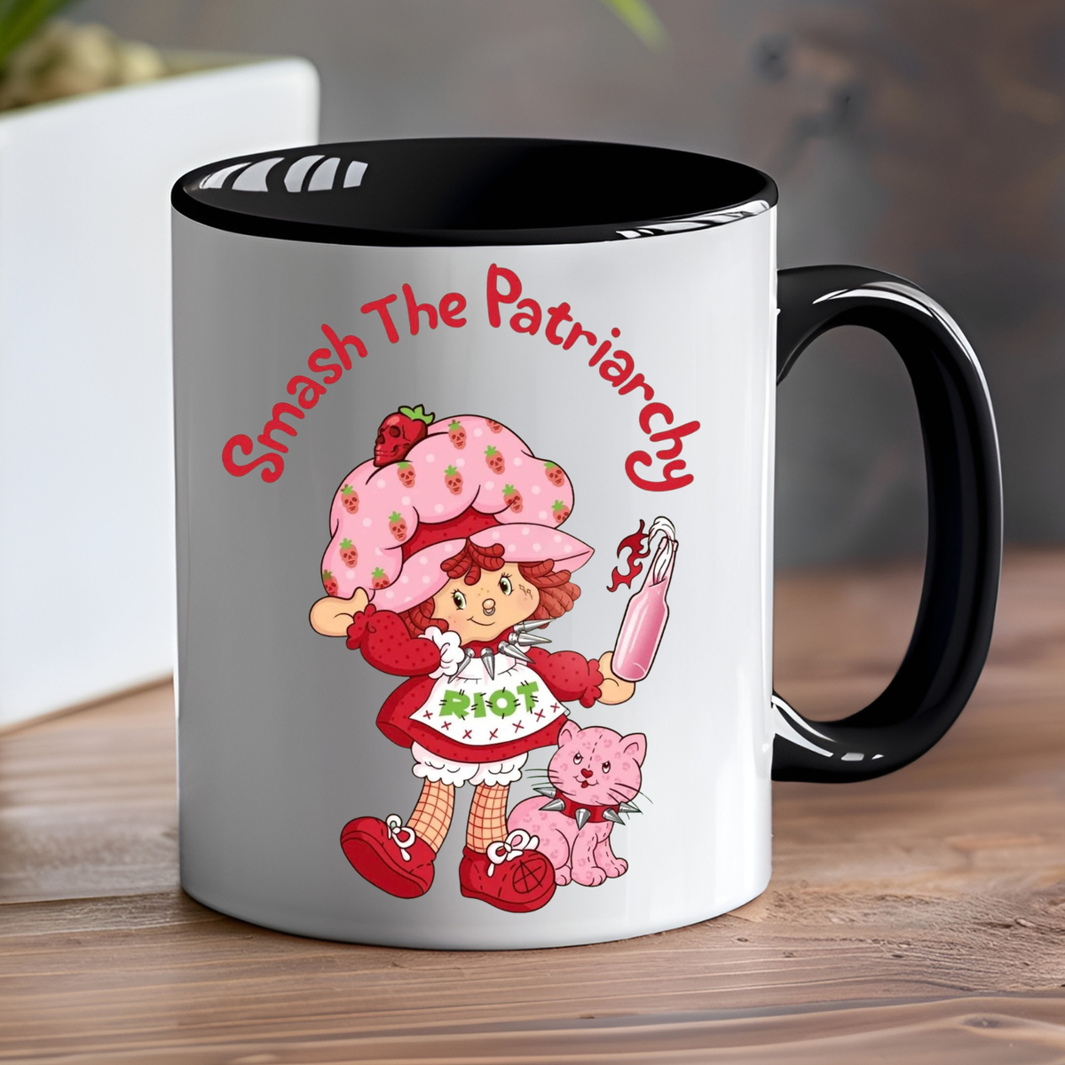 Strawberry Shortcake Smash the Patriarchy 15oz ceramic mug