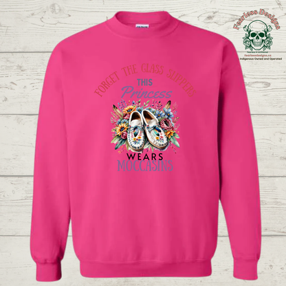 Forget the glass slippers this princess wears moccasins crewneck sweater