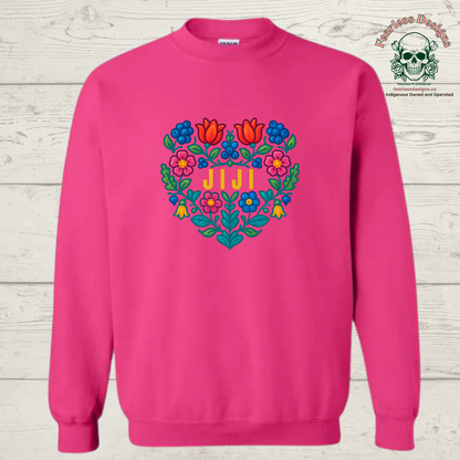 Flowered Jiji crewneck sweater