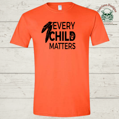 Feather Every Child Matters with hand unisex tshirt