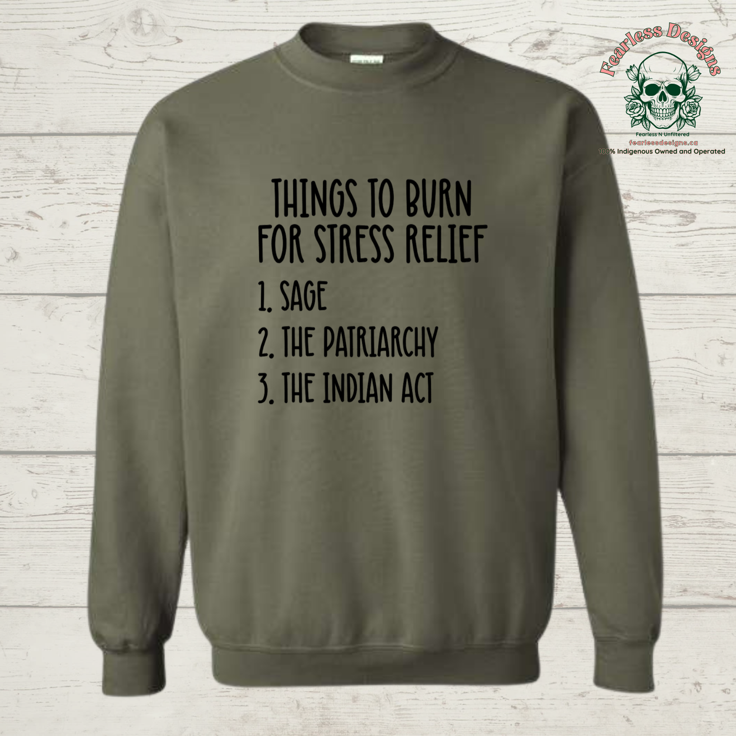 Things to Burn for Stress Relief Crewneck Sweater