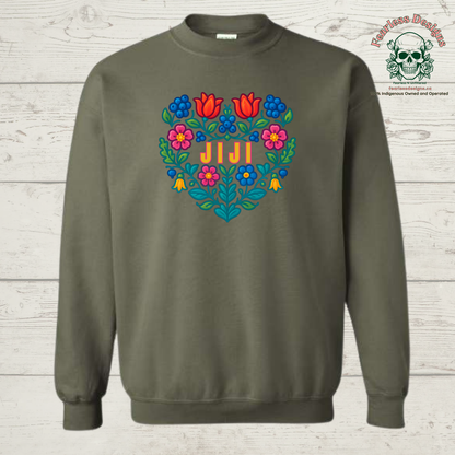 Flowered Jiji crewneck sweater